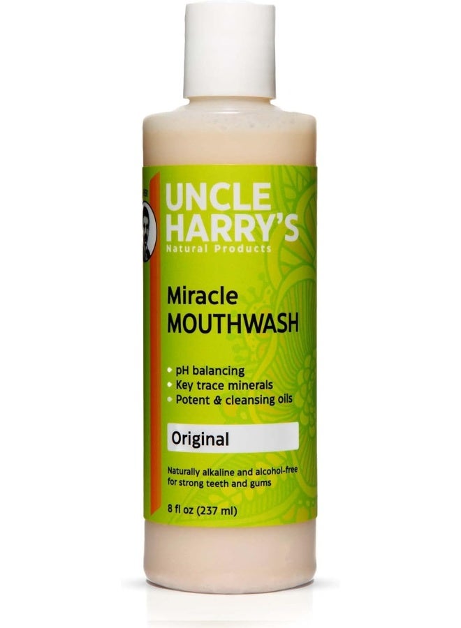 Uncle Harry's Natural Alkalizing Miracle Mouthwash - Balances pH & Soothes Throat While Freshening Breath (8 fl. oz.) - Image 1
